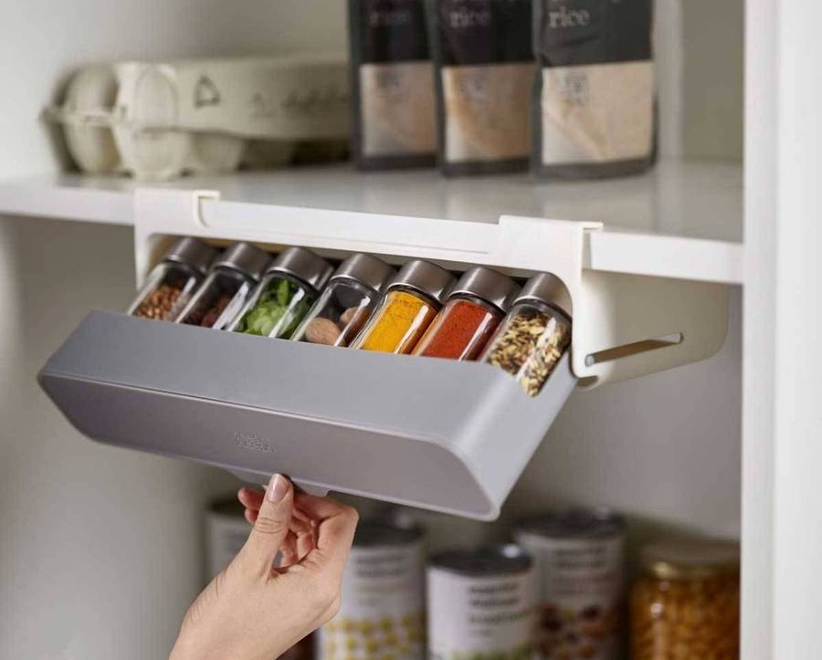 Under Shelf Spice Rack with 6 Jars