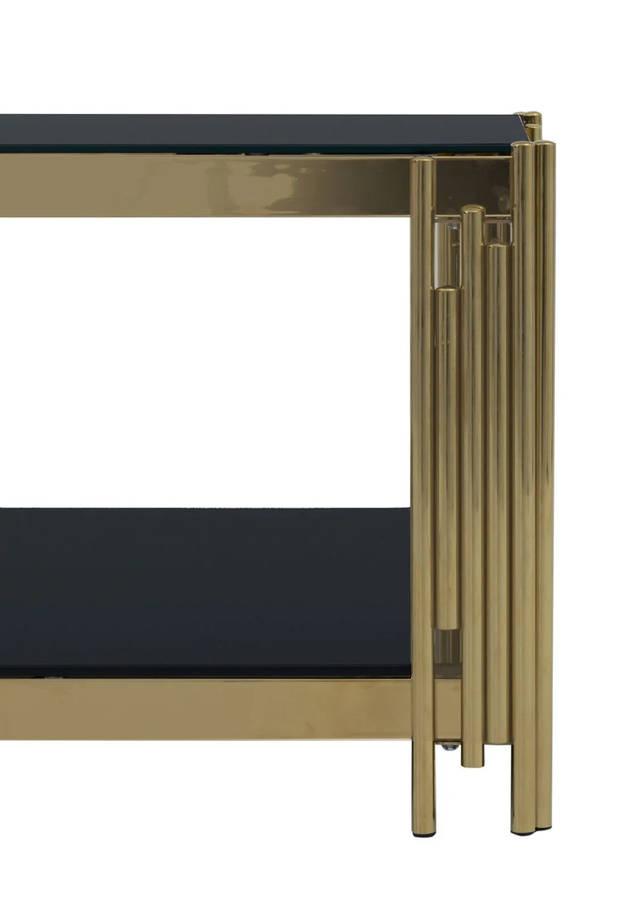 Amaretti Black/Gold Glass Rectangular Coffee Table