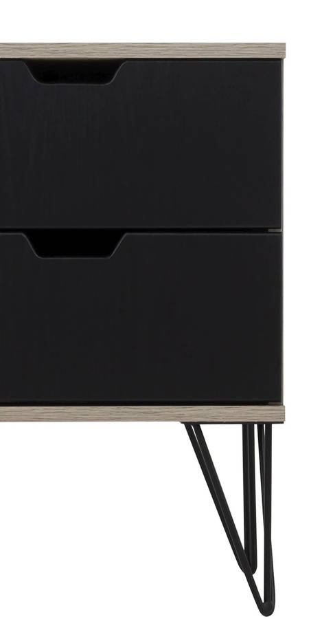 2 Draw Pedestal Engineered Wood Bedside Table - 2 Pack