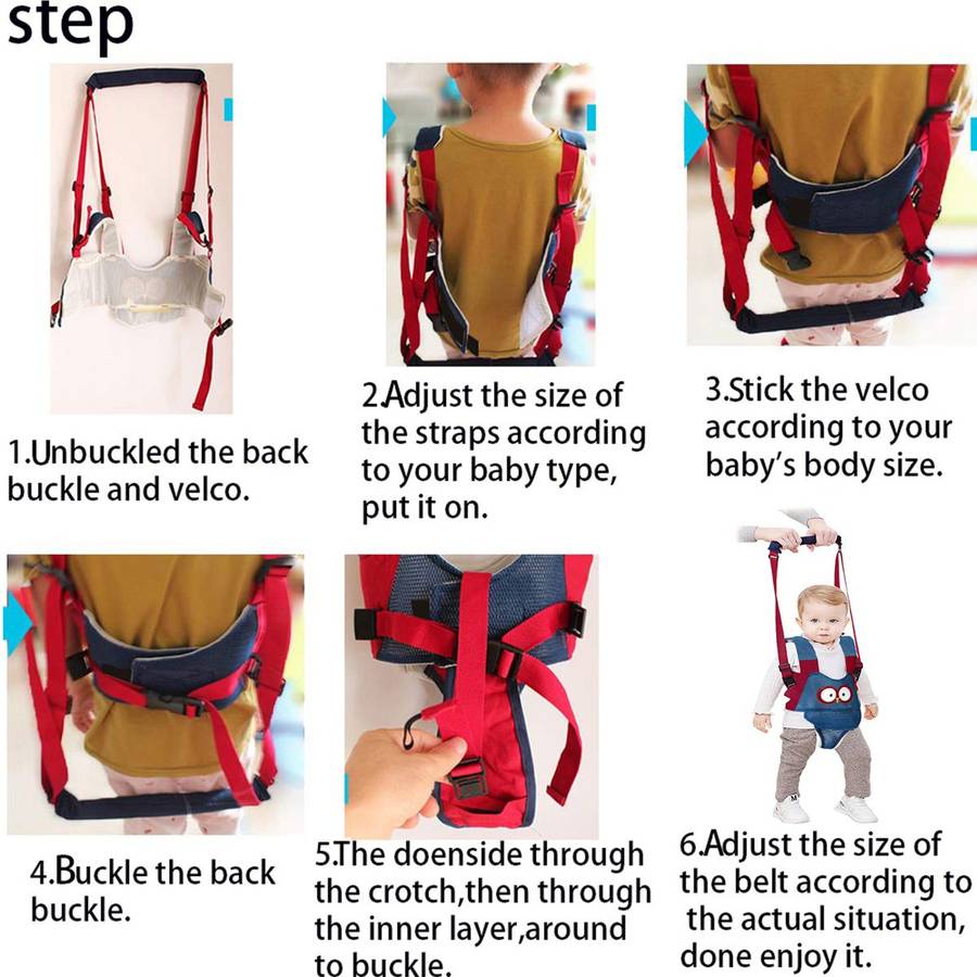 Adjustable Handheld Baby Walking Harness Kids Detachable Walker