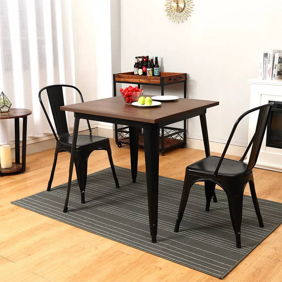 Metal stackable chair outdoor/indoor use- Black 2 pack