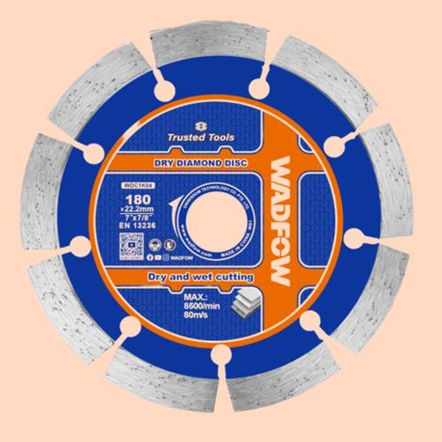 Wadfow - Diamond Cutting Disc for Concrete - 180mm - Wadfow - Diamond Cutting Disc for Concrete -...