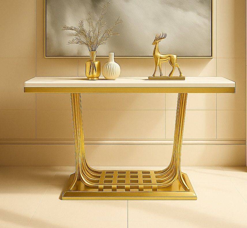 Modern Console Table With Marble Top