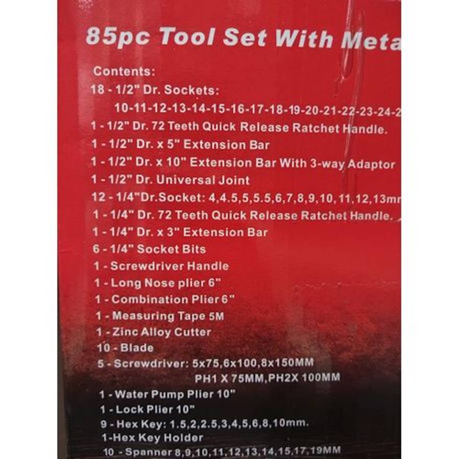 Martlet - 85 Piece Hand Tool Set in Cantilever Metal Box (5-Tray ) - Martlet - 85 Piece Hand Tool...