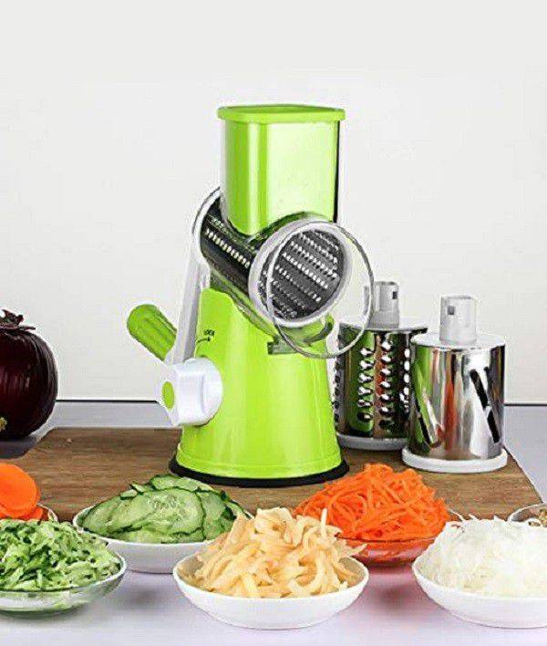 Multifunctional Shredder Tabletop Drum Grater with 3 Interchangeable Drums