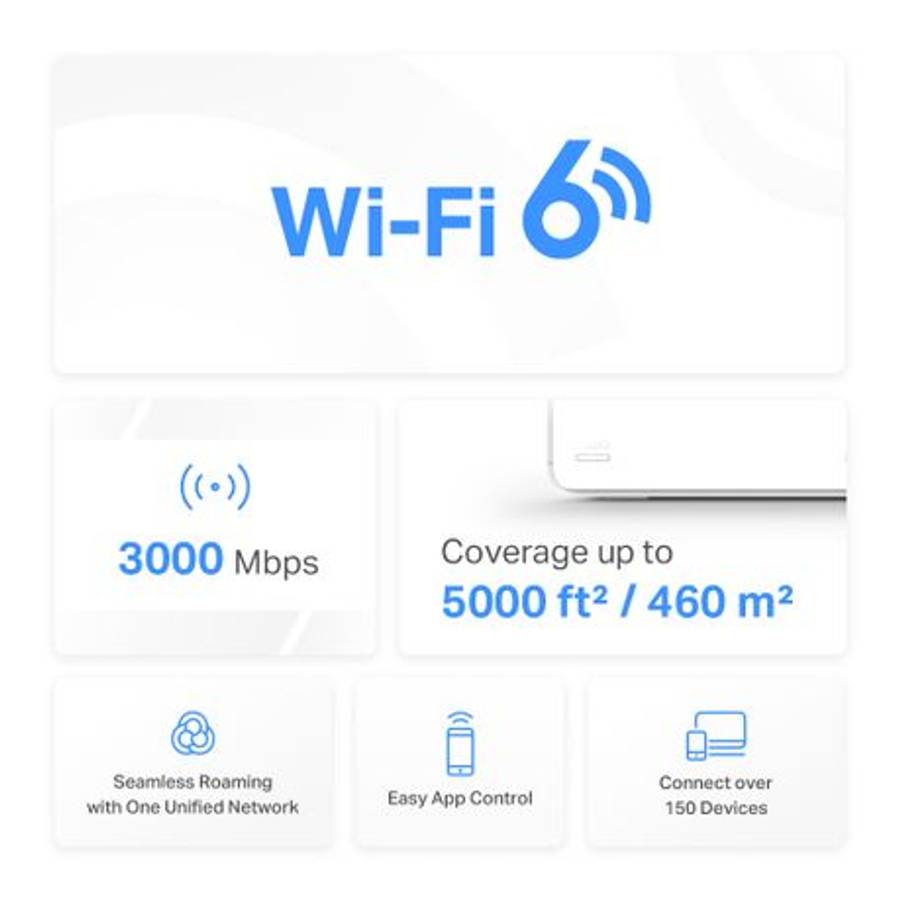 Tp-Link - Mercusys - Halo H80X(2-Pack) AX3000 WiFi 6 Mesh System - Tp-Link - Mercusys - Halo H80X...