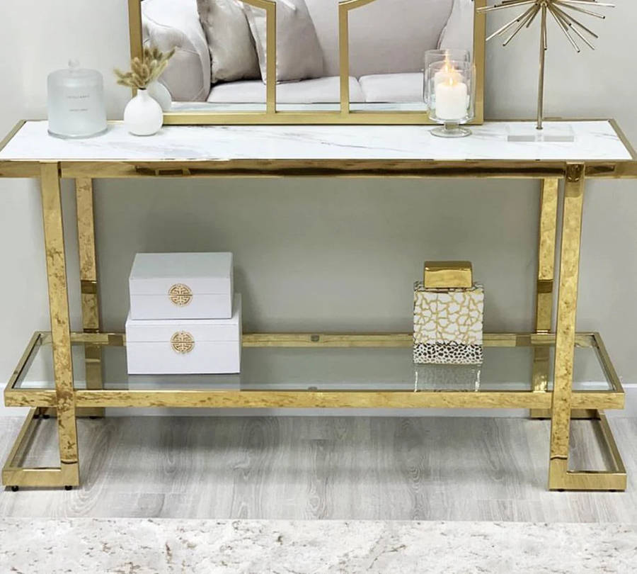 Elegant Console Table (Available in Gold or Silver)