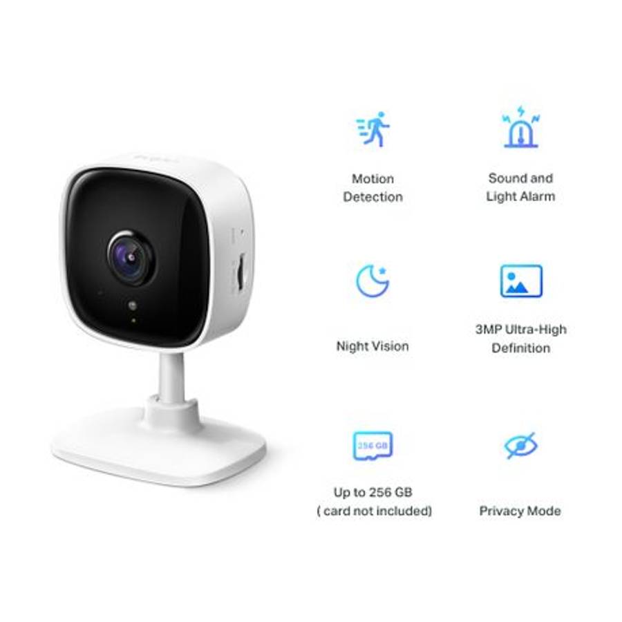Tp-Link - Tapo C110 Home Security Wi-Fi Camera / 3MP UHD with Night Vision - Tp-Link - Tapo C110 ...