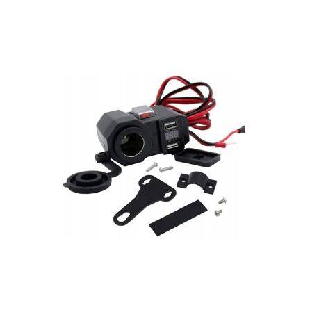 Motorcycle Dual USB charging / Cigarette Lighter kit
