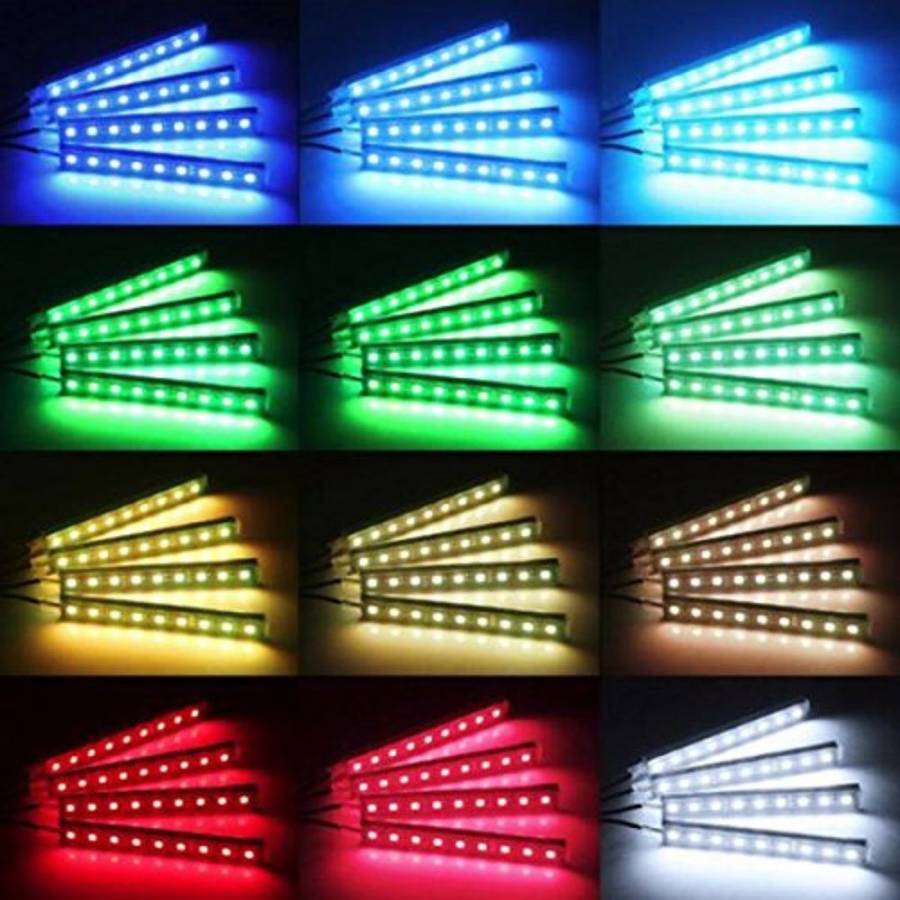 RGB Color 9 LED Strip Light Kit 12V Wireless Music Control