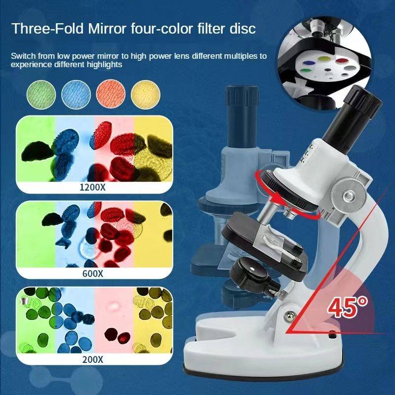 Children`s Science Biological 1200x Microscope Experiment
