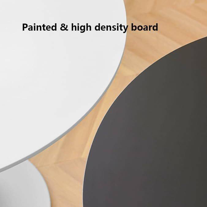 Round Dinning Table-Black/White - Black