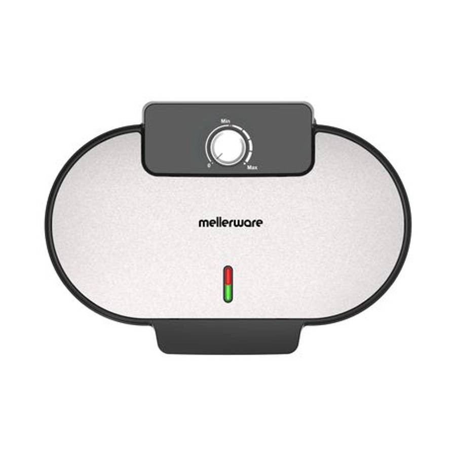 Mellerware - Waffle Maker Dual Non-Stick Black 33.6 x 18.2cm 1400W - Mellerware - Waffle Maker Du...
