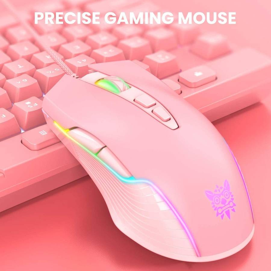 ONIKUMA Pink Spill-resistant G25+CW905 Wired Keyboard & Mouse Set