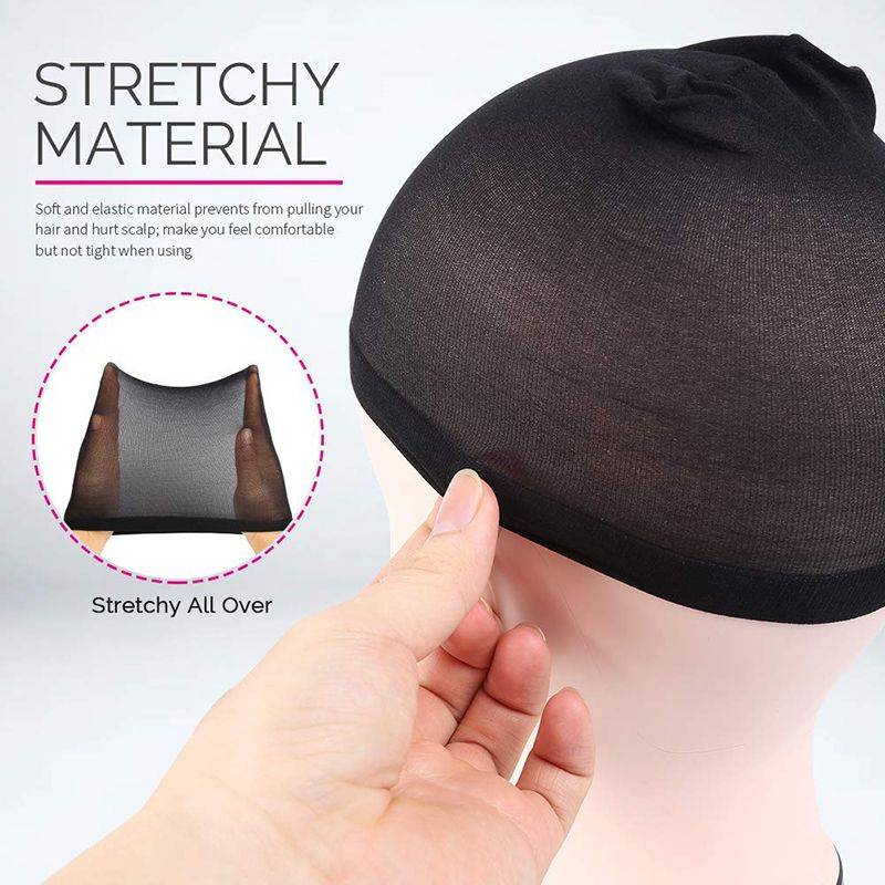 3 Pack Elastic Wig Grip Headband Mesh Wig Cap Nylon Wig Caps - Black