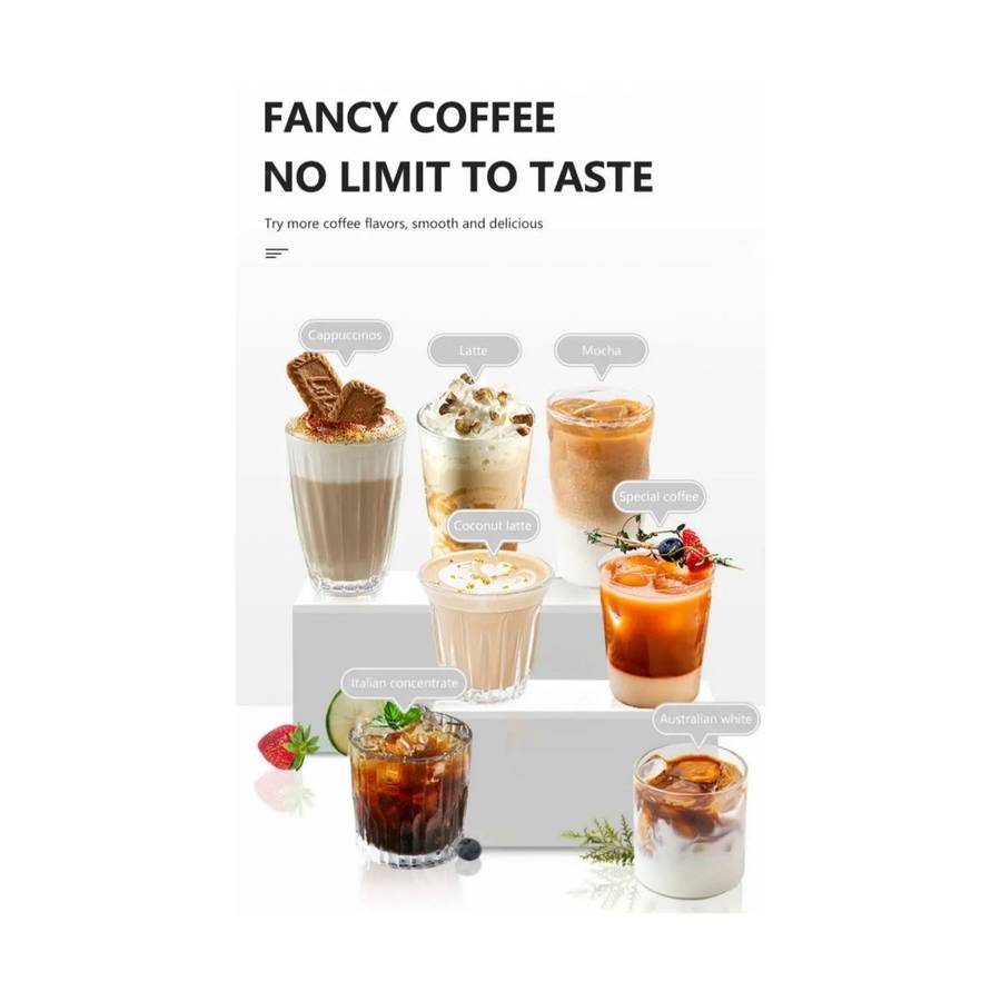 850W 15Bar Espresso Coffee Maker 1.6L With Filter Holder & Measuring Scoop