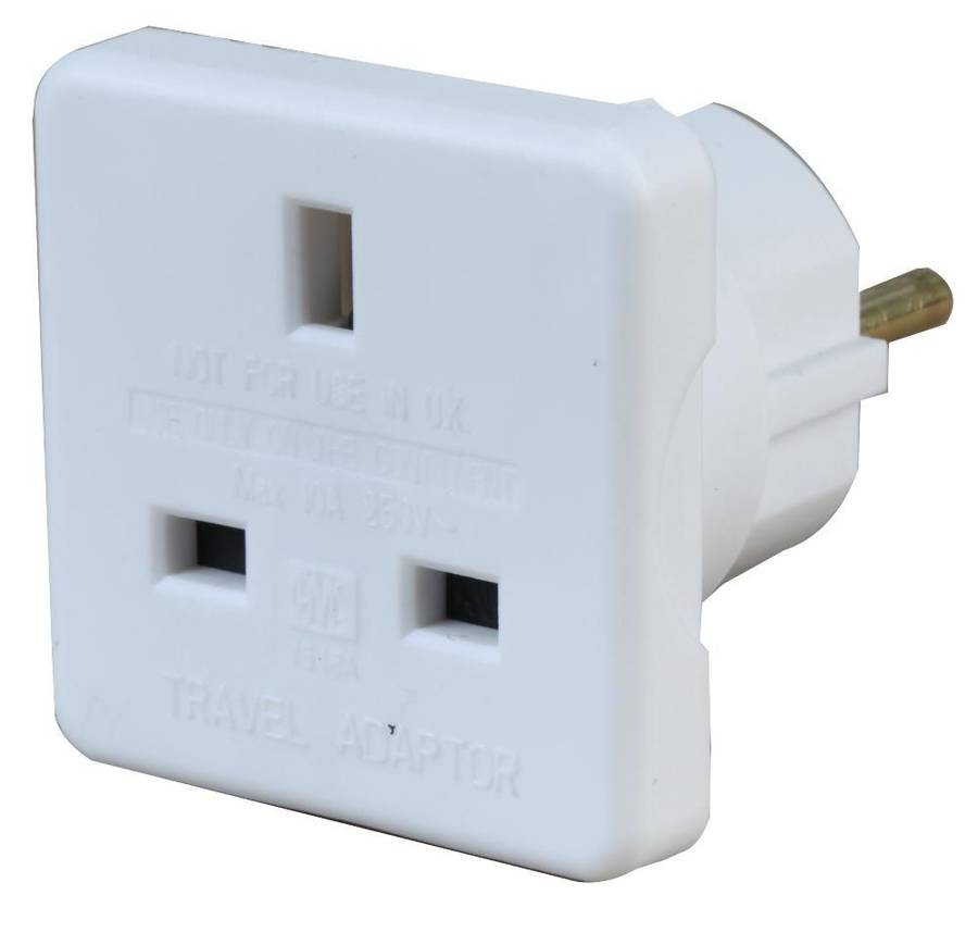 Antwire 1518A WHT 2PK UK to Europe Travel Adaptor, Twin pack