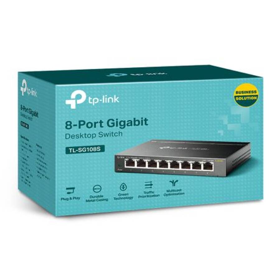 Tp-Link - TL-SG108S 8-Port Gigabit Ethernet Switch-Fast,Reliable, Plug & Play - Tp-Link - TL-SG10...