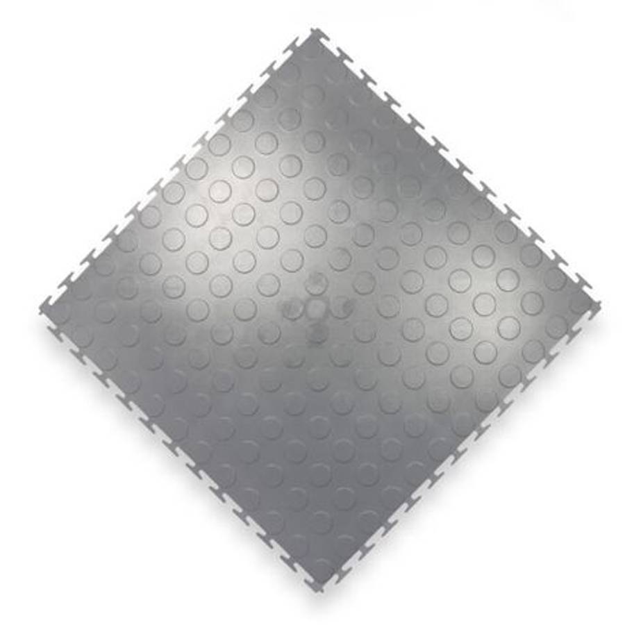 PVC Interlocking Rubber Floor Tile - Gym Mats (Pack of 4 - 1sqm) - Grey