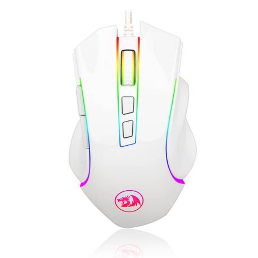 Redragon - Griffin 7200DPI Gaming Mouse - White - Redragon - Griffin 7200DPI Gaming Mouse - White