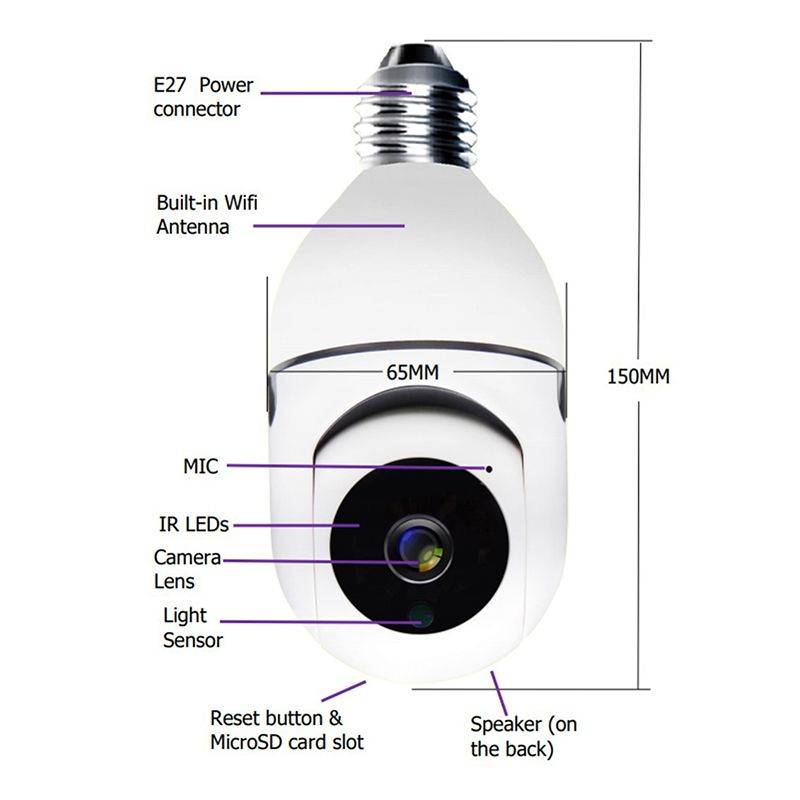 360 Degree 1080P Wireless Panoramic Home Security WiFi Smart Camera