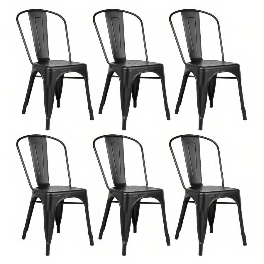 Metal stackable chair outdoor/indoor use-Black