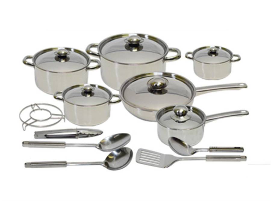 18 Piece Stainless Steel Cookware Set