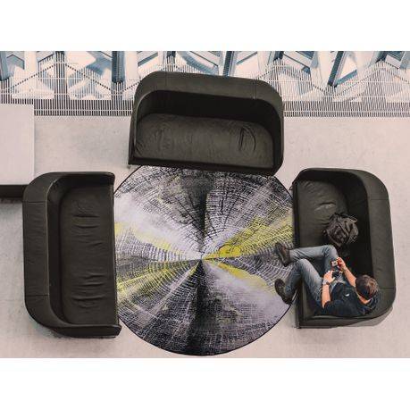 160cm Round Branded 3D Printed Area Rug Lightweight - RCX57