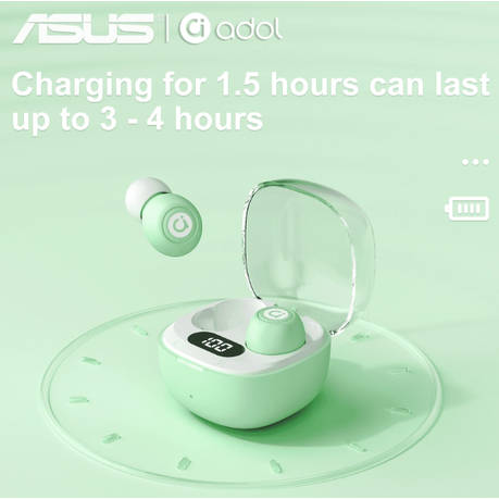 ASUS - AS101 - Semi-In-Ear Noise Cancelling Earbuds With Mic - Green