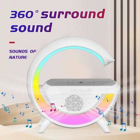 3in1 Rainbow Atmosphere Desk Lamp Wireless Charger with Bluetooth Speaker