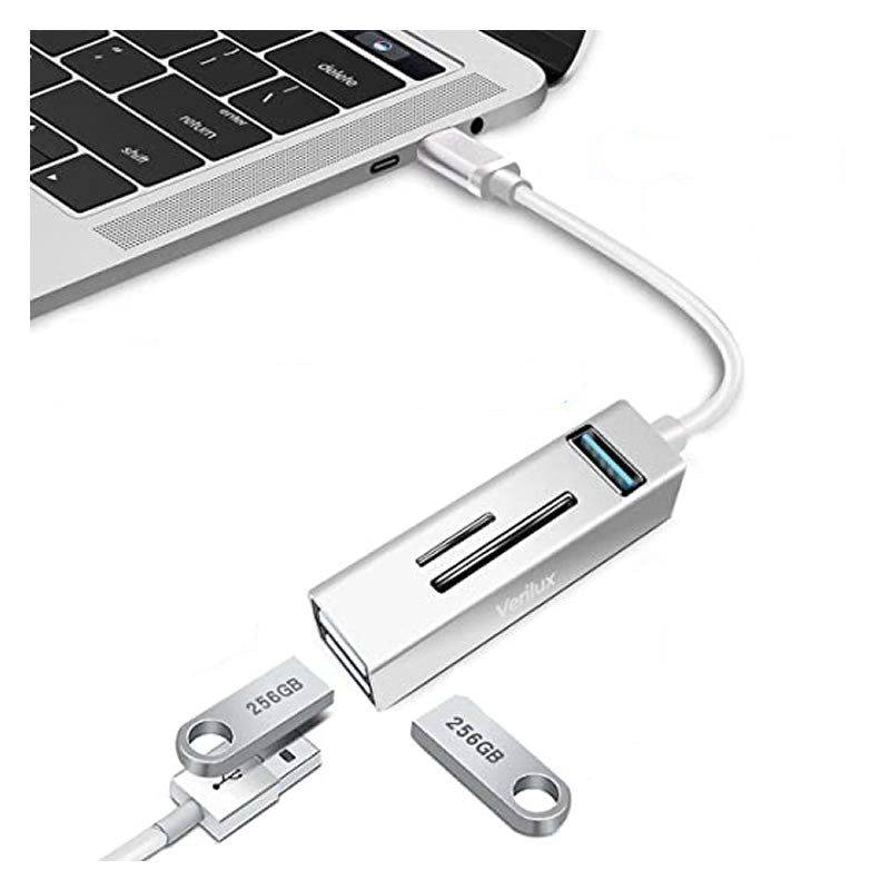 5 in 1 Multipurpose Type-C To USB Hub-Silver