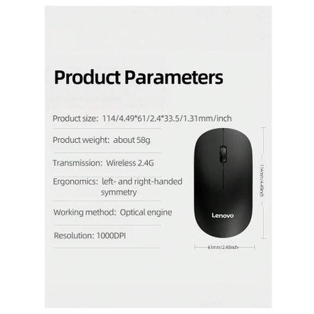 LENOVO - M26 - Advanced Optical Tracking Wireless Mouse - Black