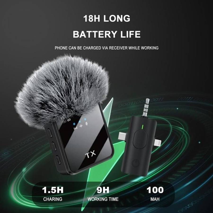 3 In 1 Wireless Microphone Mic For Vlogging / TikTok / YouTube /Live Record