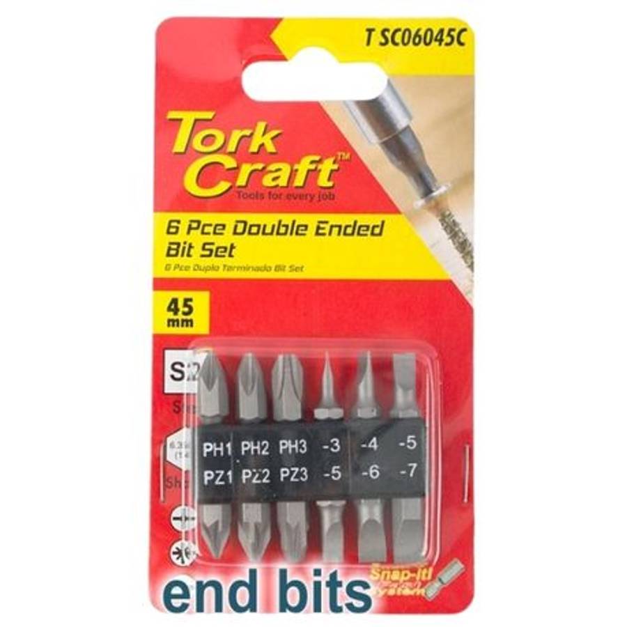 Tork Craft - Double End Bit Set 45mm - 6 Piece - Tork Craft - Double End Bit Set 45mm - 6 Piece