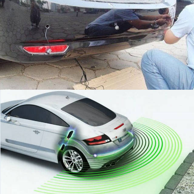 Car Parking Sensor Reverse Backup System With 4 Sensors