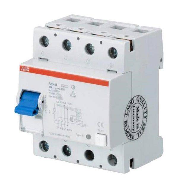 Abb (F204 B S-125/0.3-L) Circuit Breaker, 300 mA Residual Current