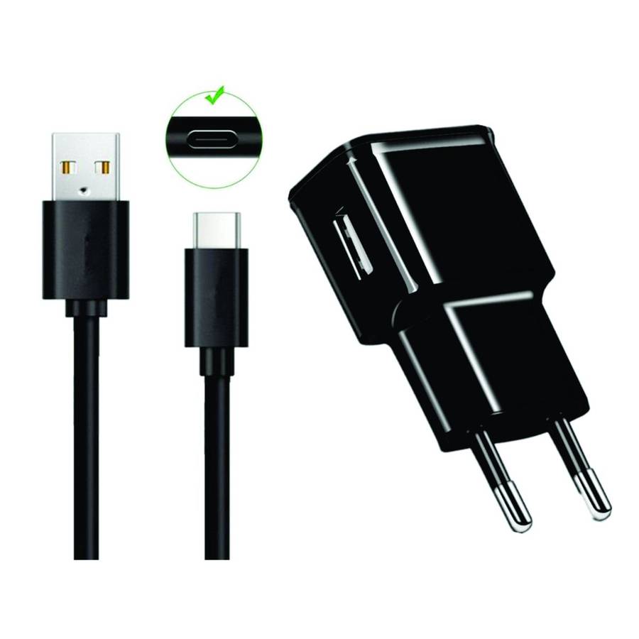 Adaptive Type C/USB C Fast Charger for All Type-C  Phone  - Black
