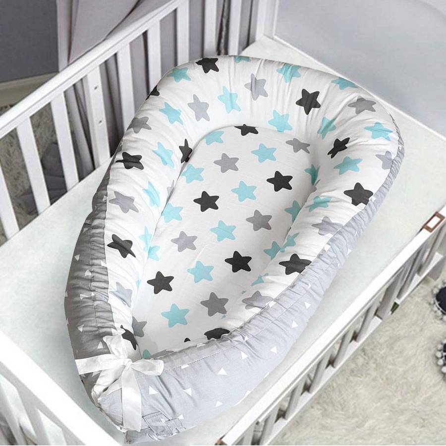 Portable Baby Nest and Co-Sleeper - Blue Stars