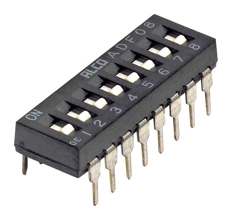 Alcoswitch (ADF08T04) DIP / SIP Switch, SPST, 24 V, 100 mA