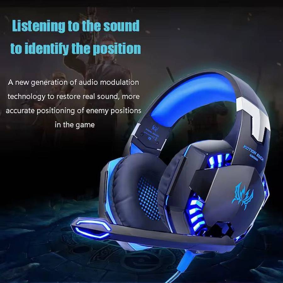 Gaming Headphones With Mic + LED Light- Noise Canceling Pro Headsets - (GC