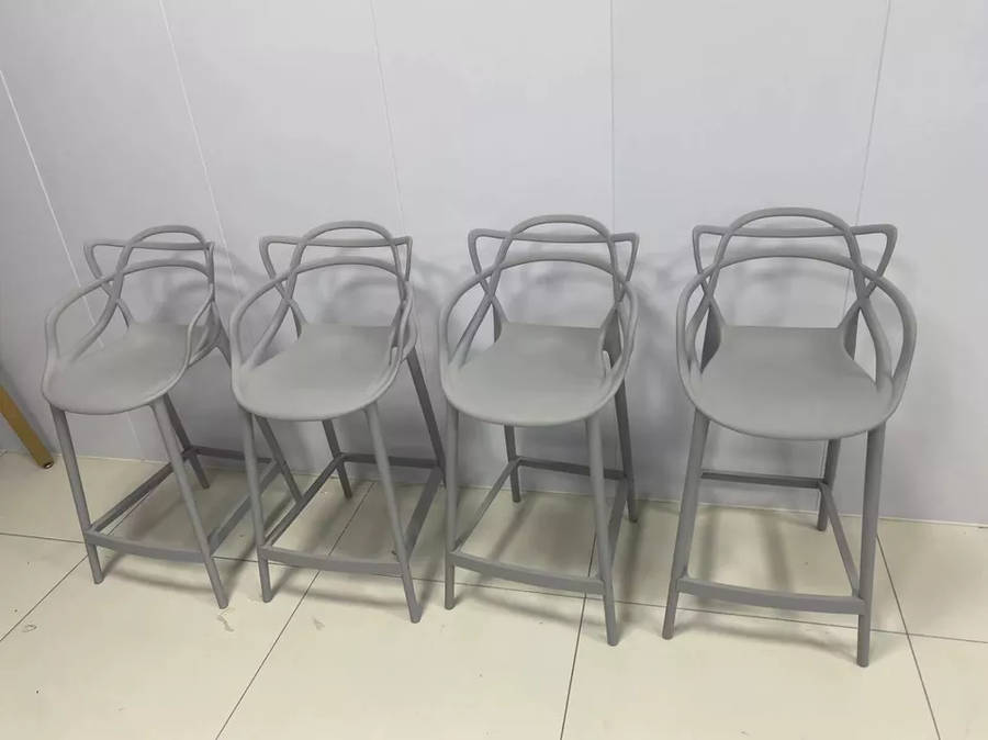 Bar Stool - Plastic - Black - 4 Pack