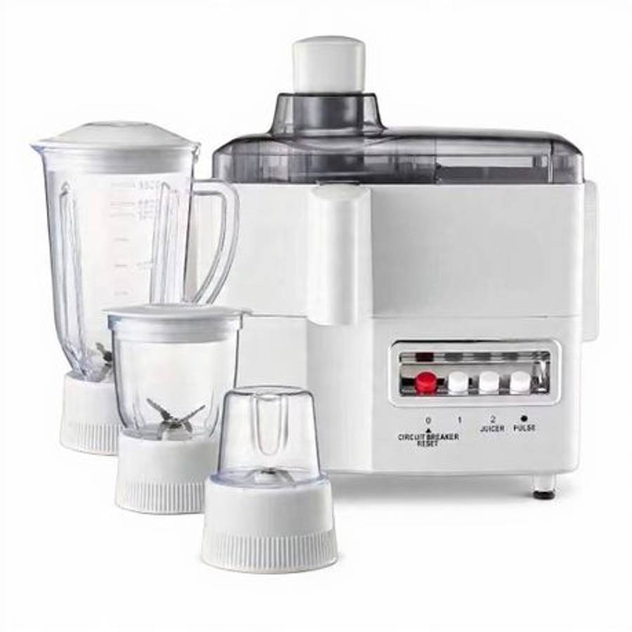 4-in-1 Juicer Blender & Grinder Combo - 700W Multi-Function Machine (White)