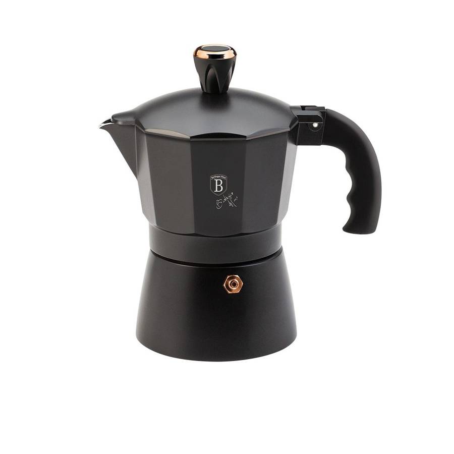 Berlinger Haus 6 Cup Aluminium Coffee Maker - Black Rose(DISPLAY MODEL)