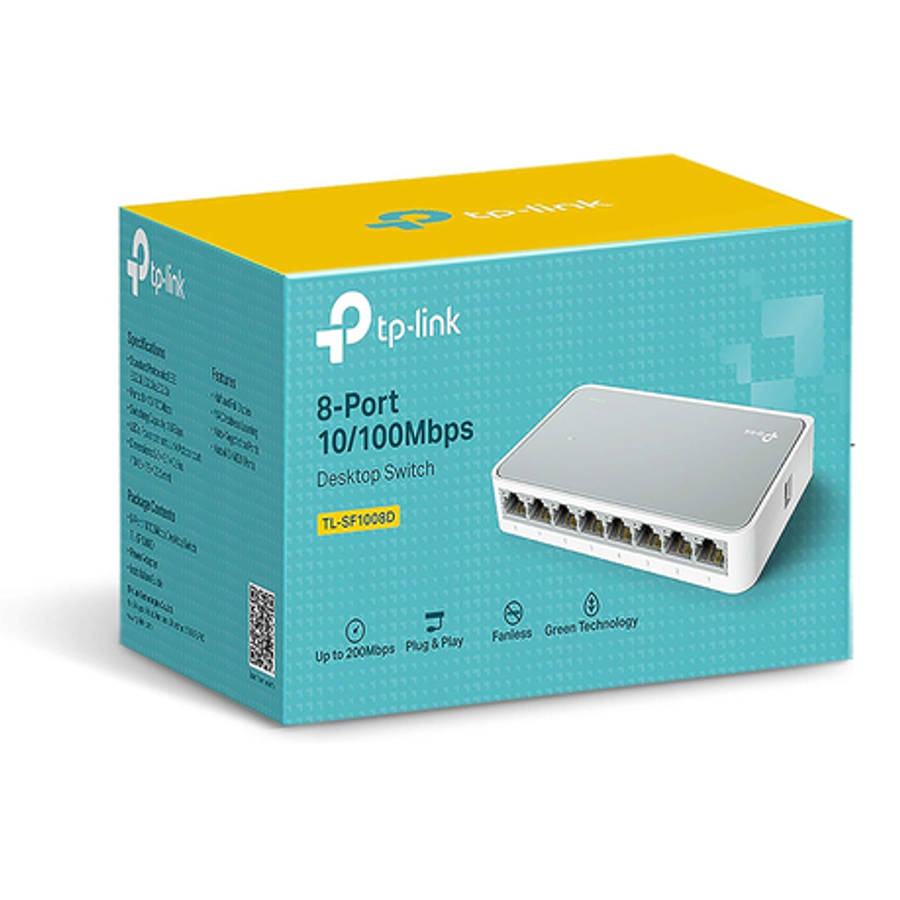 Tp-Link - SF1008D 8-Port 10/100Mbps Desktop Switch Green Tech Plug & Play - Tp-Link - SF1008D 8-P...