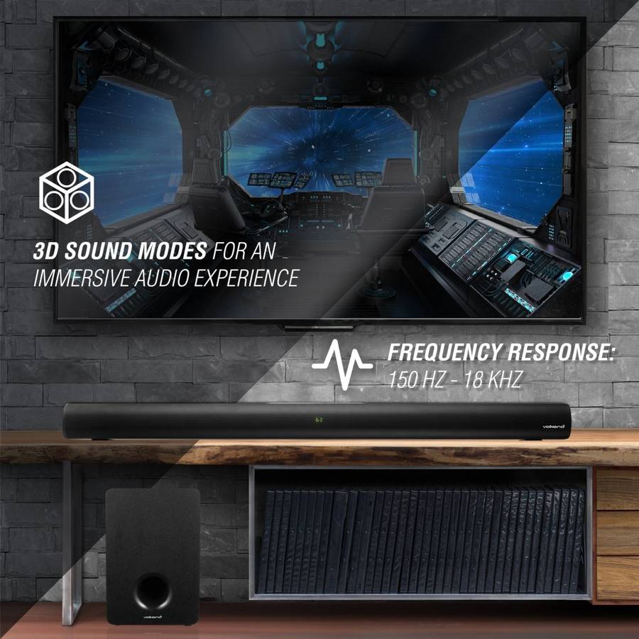 VolkanoX Hypersonic Series 120W 2.1 Soundbar with Remote Control