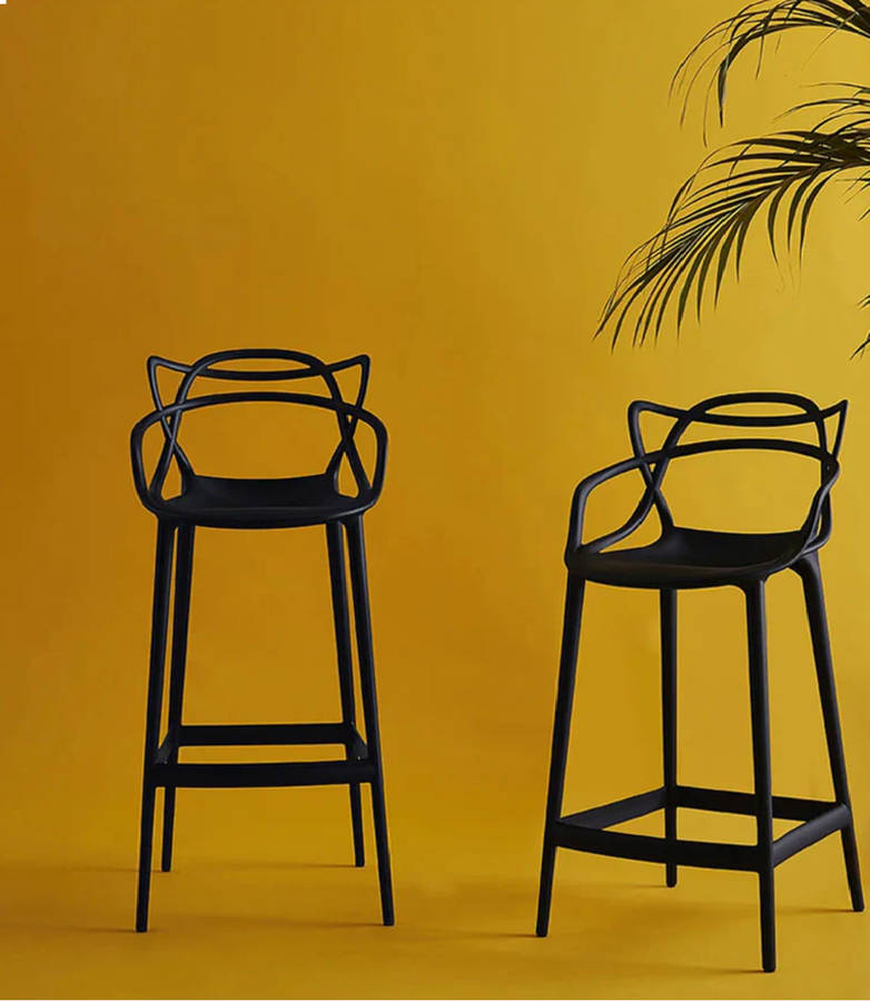 Bar Stool - Plastic - Black - 4 Pack