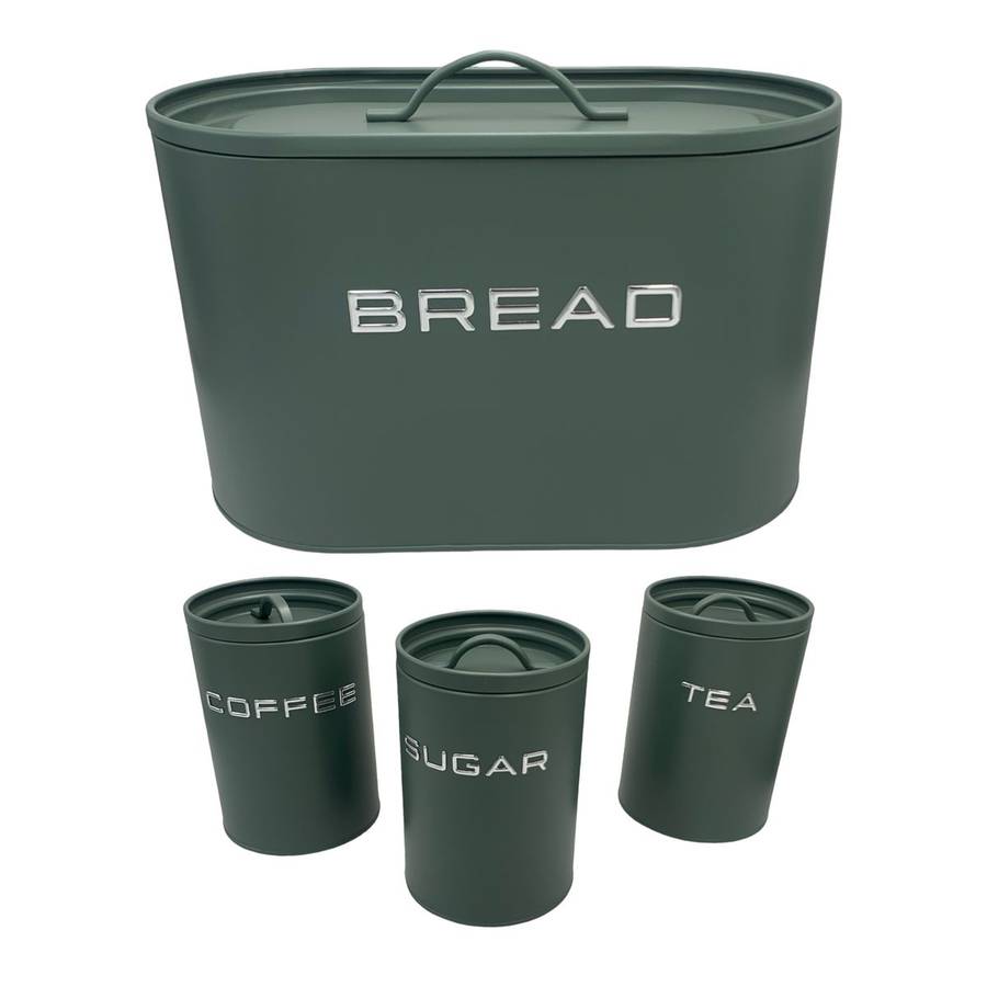 Breadbin and Cannister 4 Piece Set - Green