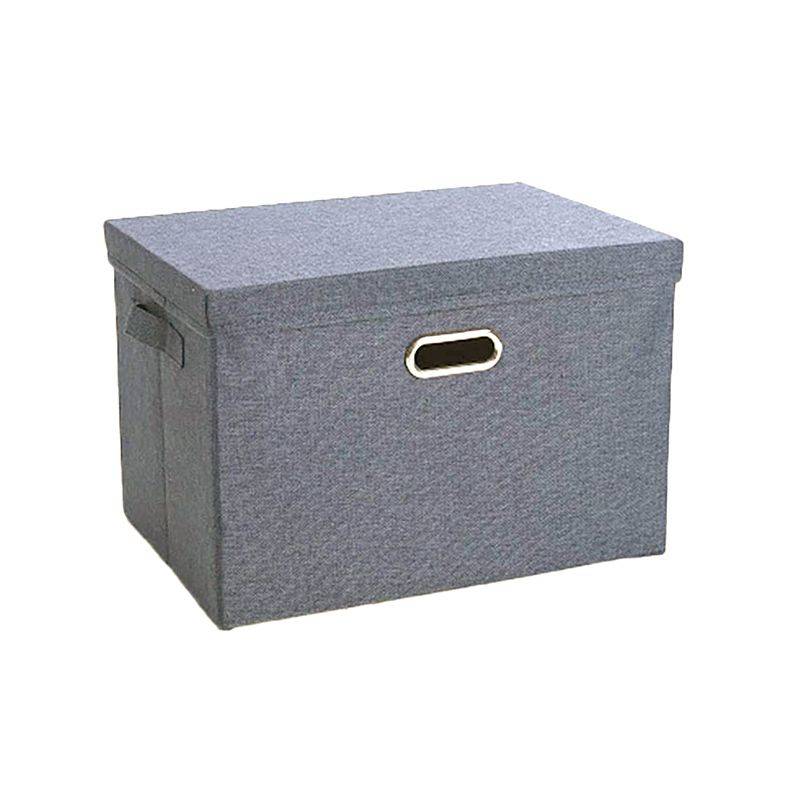 DHAO-Foldable Linen Fabric Clothing Storage Box Collapsible Organizer Grey - Grey XL