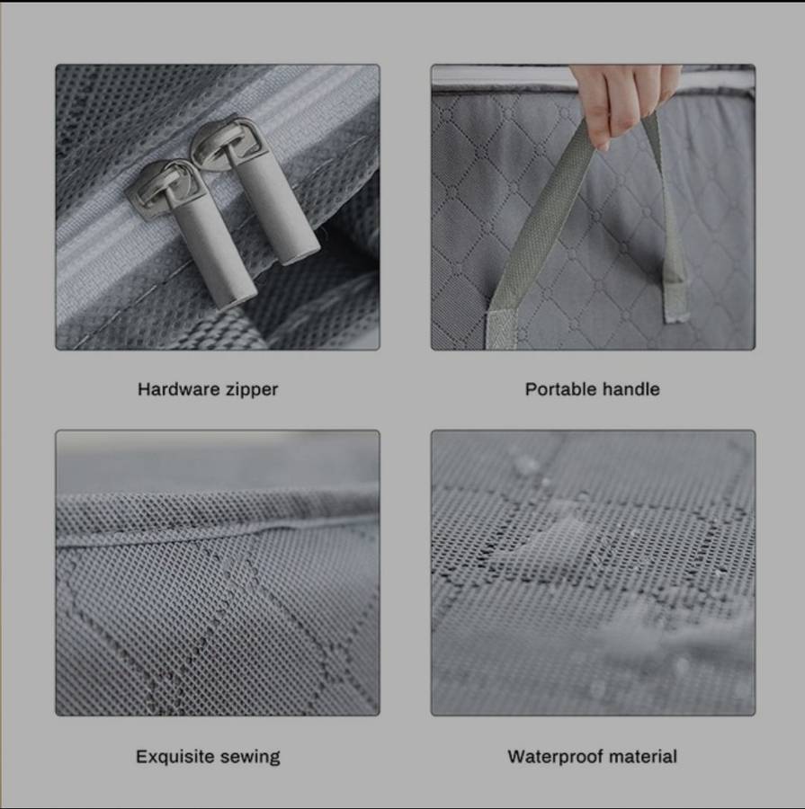 Non-Woven Grey Clothes Storage Box Organizer