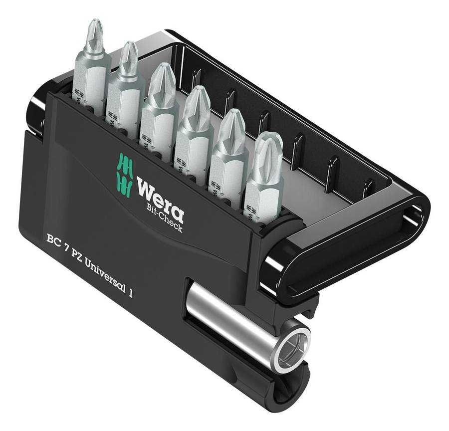 Wera (05056296001) Bit Set, Universal Holder, Bit Check, Pozidrive, 8 Piece